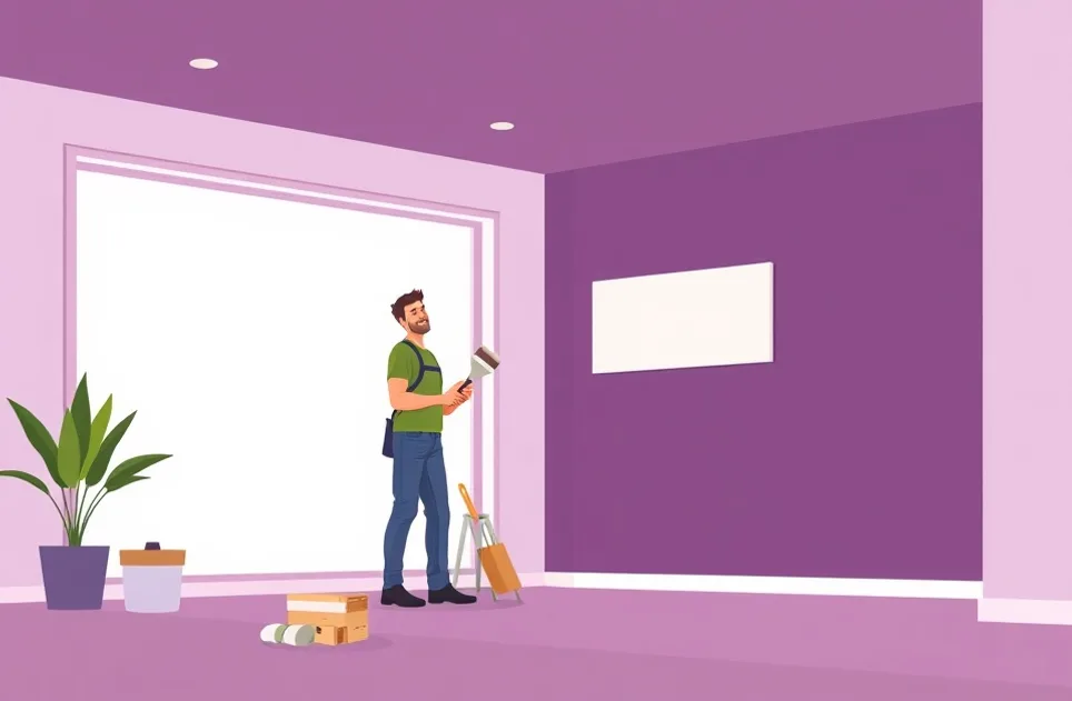 Intérieur rénové après travaux de peinture à Tinqueux