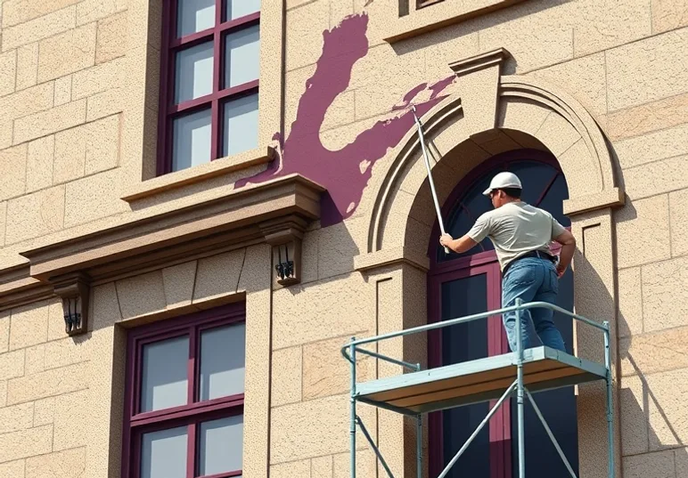 Ravalement de façade en pierre, nettoyage et application d'enduit